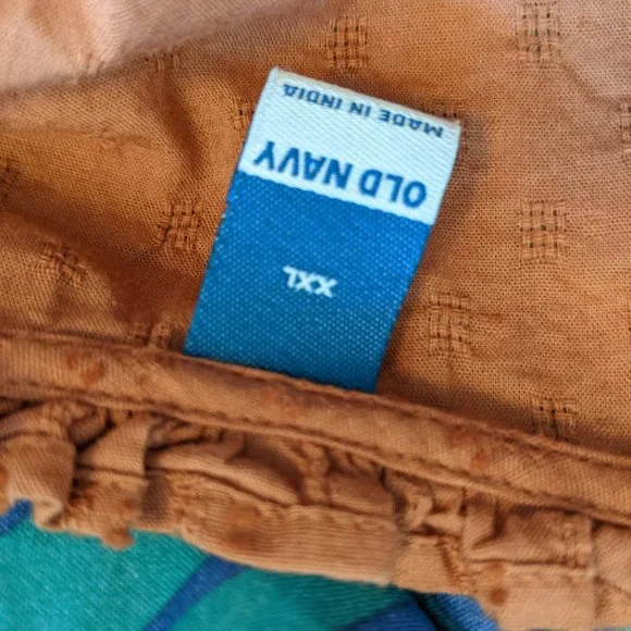 Old Navy Burnt Orange Textured Balloon Sleeve Blouse Sz XXL - Picture 2 of 8